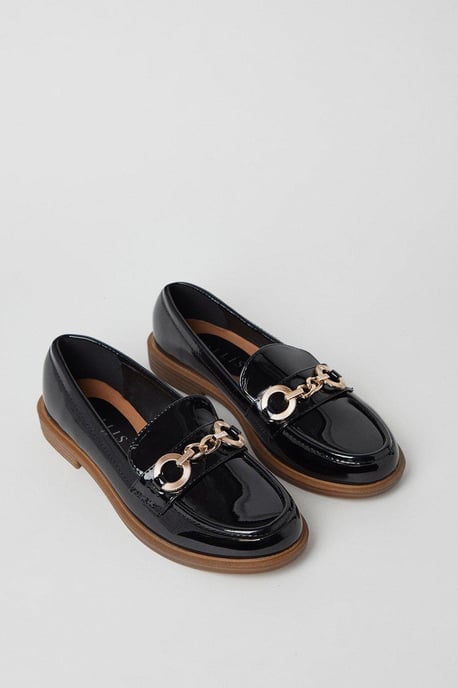 Lilli Patent Snaffle Apron Front Loafers