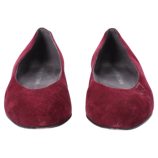 Stuart Weitzman Pear-Embellished Flats in Red Suede - Image 3