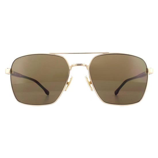 Hugo Boss Square Mens Rose Gold Brown Gradient Sunglasses
