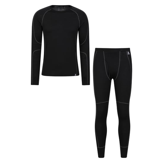 Mountain Warehouse Mens Asgard Merino Wool Base Layer Set (Black)