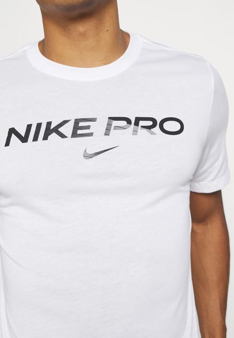 Nike Pro Dri Fit Mens T Shirt in White - Image 4