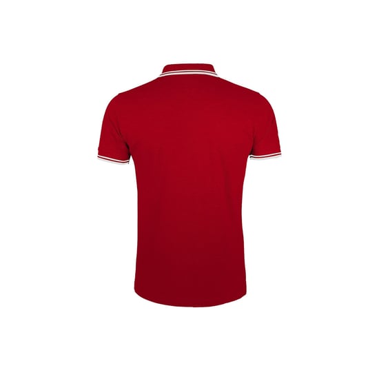 SOLS Heren Pasadena getipt korte mouw Pique Polo Shirt (Rood/Wit) - Image 2
