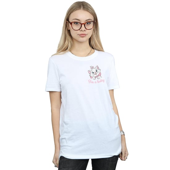 Disney Womens/Ladies Aristocats Marie I´m A Lady Breast Print Cotton Boyfriend T-Shirt (White)