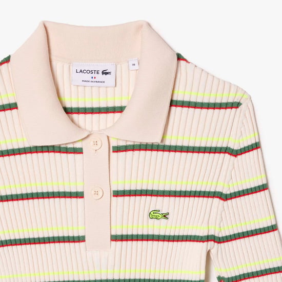 Women's Lacoste French Made Striped Polo Dress in Multi colour