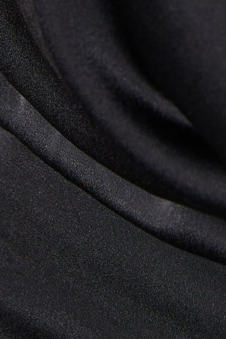 Satin Off Shoulder Asymmetric Bodycon Mini Dress