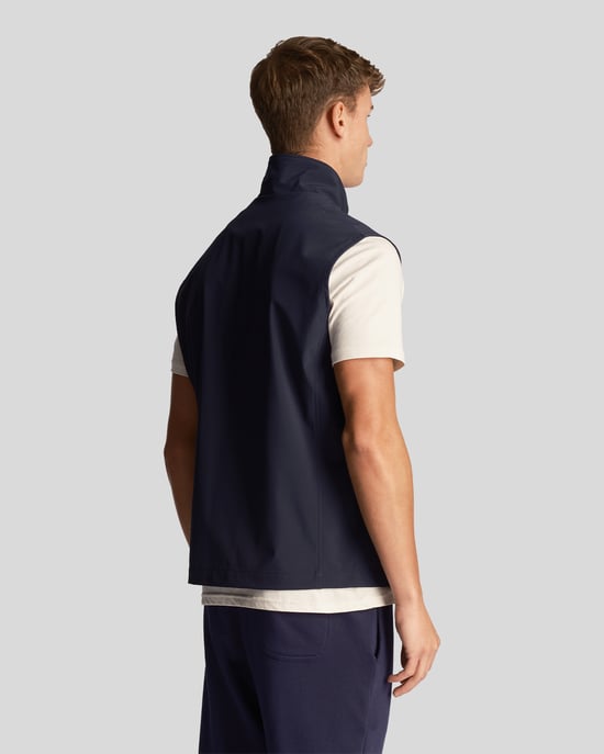 Lyle & Scott Branded Logo Softshell Navy Blue Gilet Jacket - Image 3