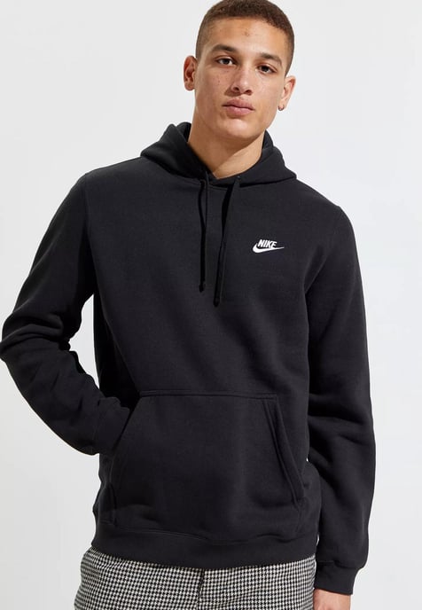 Nike Club pullover hoodie geborduurd logo in marineblauw - Image 1