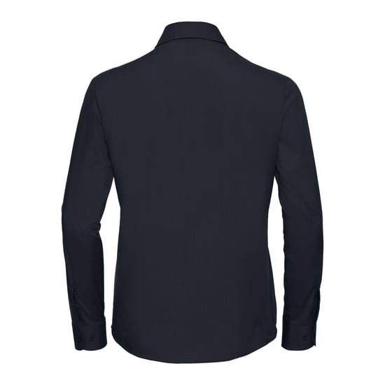 Russell Collection Dames/Dames Poplin Easy-Care Overhemd met Lange Mouwen (Franse marine) - Image 2