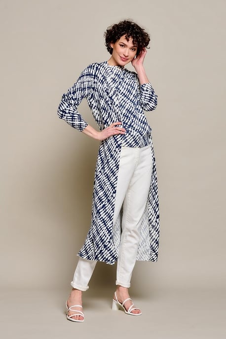 Flea Cardigan Navy / Wit - Image 2