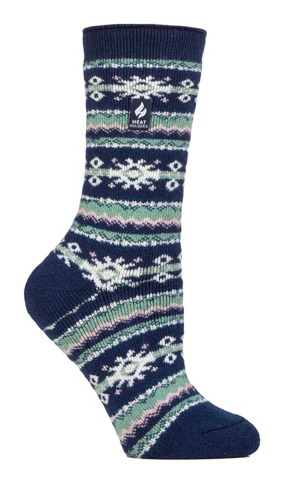Ladies Nordic Socks | Heat Holders Lite | Lättviktiga termiska vinterstrumpor för kvinnor - Indigo/Rose - Image 1