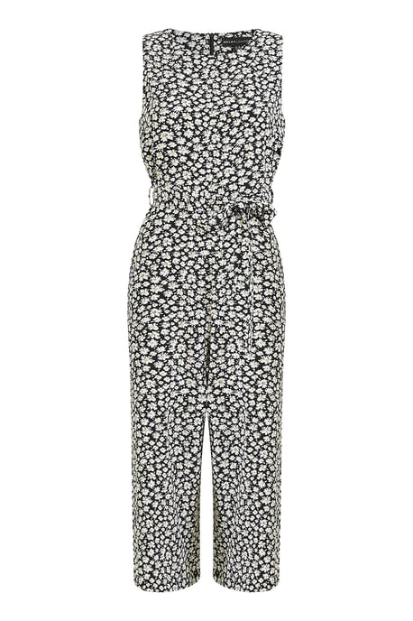 Mela Black Ditsy Daisy Culotte Jumpsuit