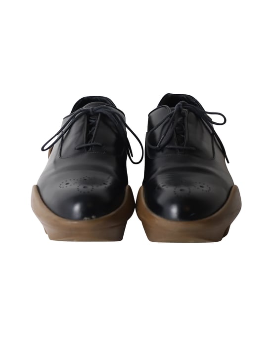 Prada Platform Brogues in Black Leather - Image 2