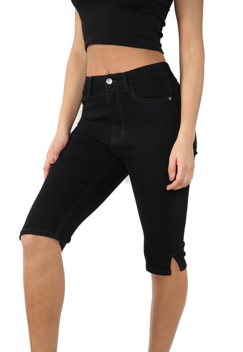 MYT Womens Magic Shaping High Waisted Denim Shorts Black - Image 3
