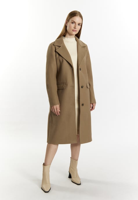 Dreimaster Overgangsjack in wollen look Dames Grijsbeige - Image 2