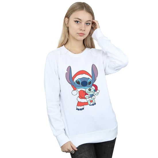 Disney Womens/Ladies Lilo And Stitch Stitch Christmas Sweatshirt (White)