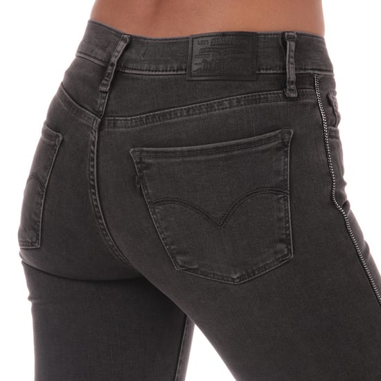 Women's Levis 710 Super Skinny Zip Past Jeans in Black - Image 6