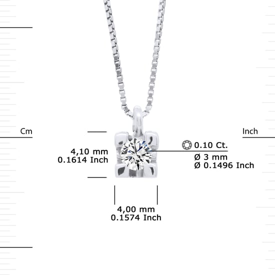 DIADEMA - Necklace with Diamonds - White Gold Venetian Chain