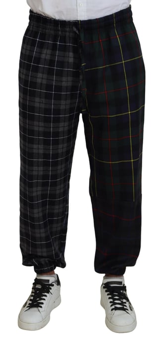 Checkered Wool Jogger Pants - Image 1