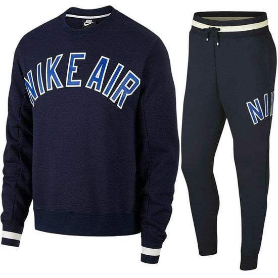Nike Air Fleece trainingspak met volledige ronde hals, marineblauw - Image 1