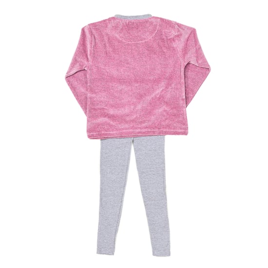 Winter pajamas with tufted finish and V-neck 3176 girl