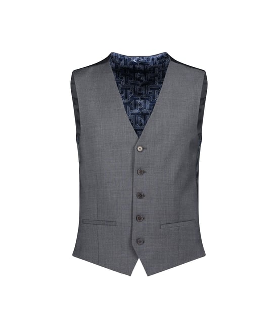 Men's Ted Baker Slim Fit Panama Waistcoat in Charcoal