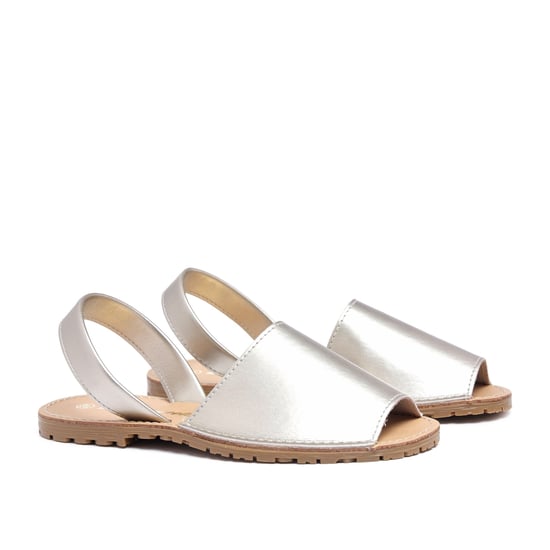María Barceló Classic Leather Menorquina Sandals in Metallic Gold