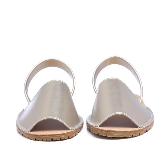 María Barceló Classic Leather Menorquina Sandals in Metallic Gold