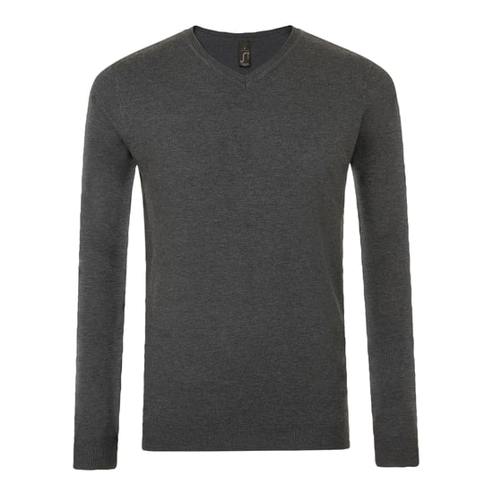 SOLS Mens Glory V Neck Sweater (Charcoal Marl) - Image 1