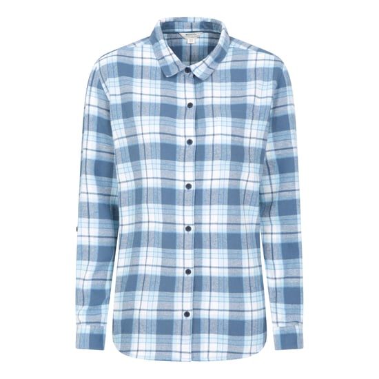 Mountain Warehouse Womens/Ladies Balsam Brushed Flannel Longline Shirt (Blue)