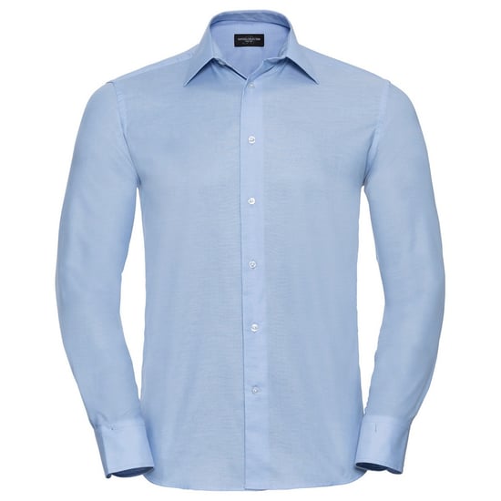 Russell Collection Heren Oxford Getailleerd Formeel Overhemd Met Lange Mouwen (Oxford Blauw) - Image 1
