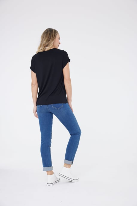 Ziggy Lightning Bolt Short Sleeve Top Black / Silver