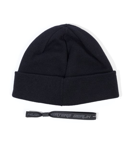 HUGO x Vertere Berlin Exclusive Logo Beanie Hat - Black - Image 2