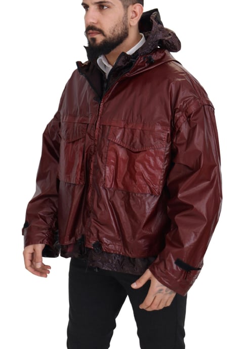 Dolce & Gabbana Bordeaux Bomull Huva Full Zip Herrjacka - Image 2