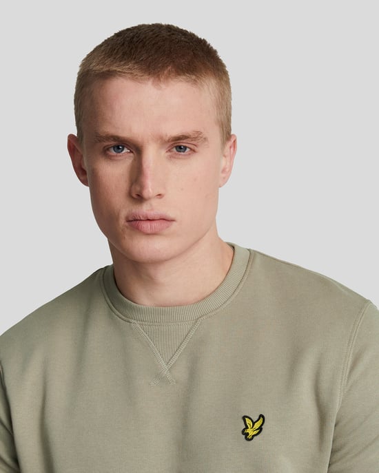 Sweatshirt med rund hals för herrar i grönt - Image 4