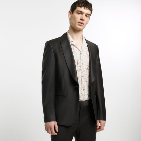 River Island Mens Suit Jacket Brown Slim Fit Wool Premium