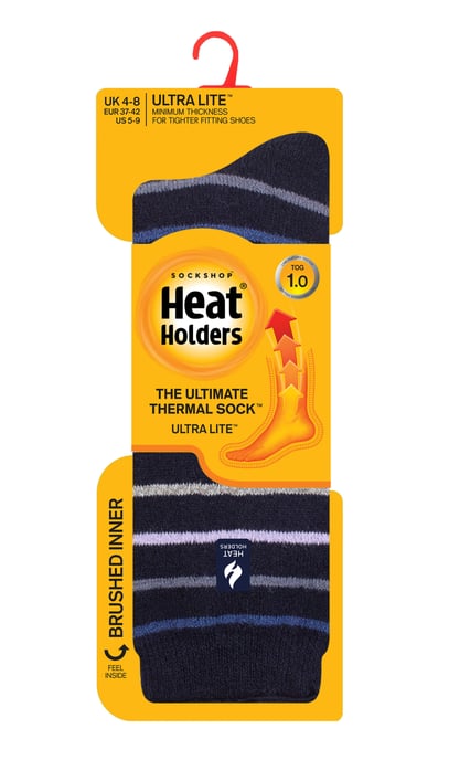 Heat Holders - Dam Ultra Lite Thermal Borstad Innergarn Design Strumpor - Marin (Riga) - Image 2