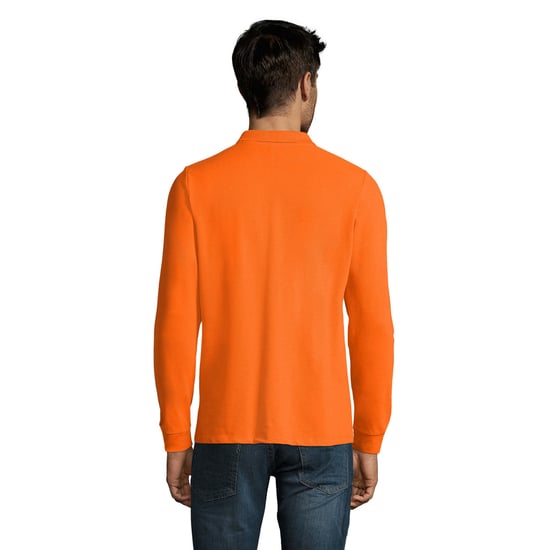 SOLS Heren Perfect Effen Piqué Poloshirt met Lange Mouwen (Oranje) - Image 2