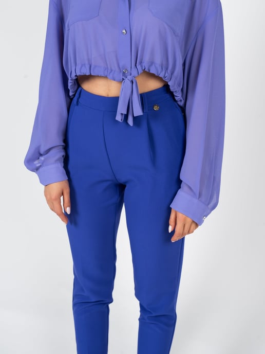Rebel Queen by Liu Jo Trousers Carota Woman's Blue - Image 4