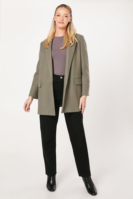 Dorothy Perkins Womens Coat Green Polyester Pockets Button Woven - Image 4