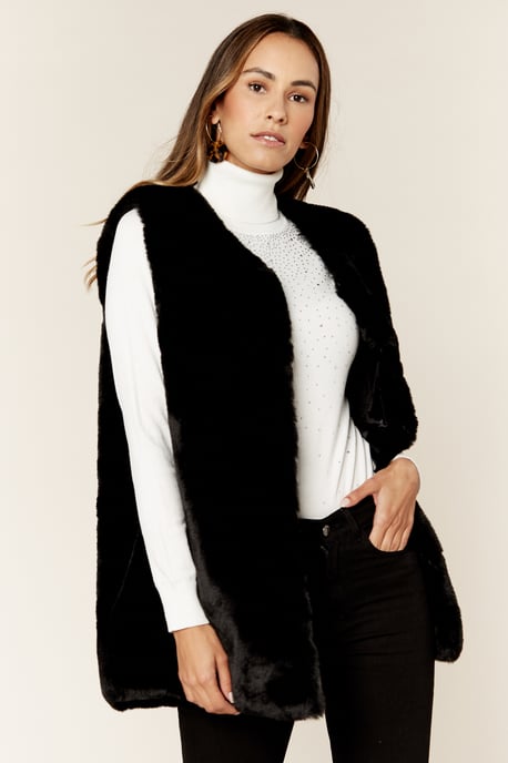 No Cut Faux Fur Sleeveless Gilet
