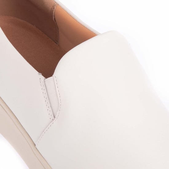 Women's Fit Flop Rally Leather Slip-On Skate Trainers in White