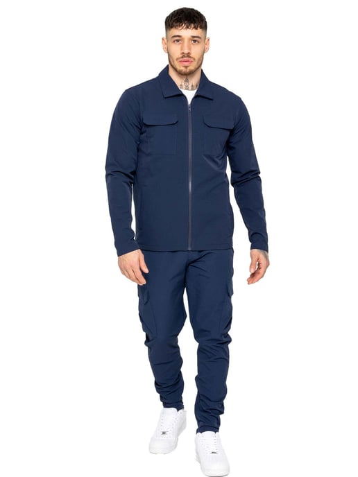 Enzo | Mens Cargo Shacket Tracksuit Set - Image 2