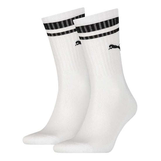Puma Unisex Adult Heritage Stripe Crew Socks (pak van 2) (Wit/zwart) - Image 1