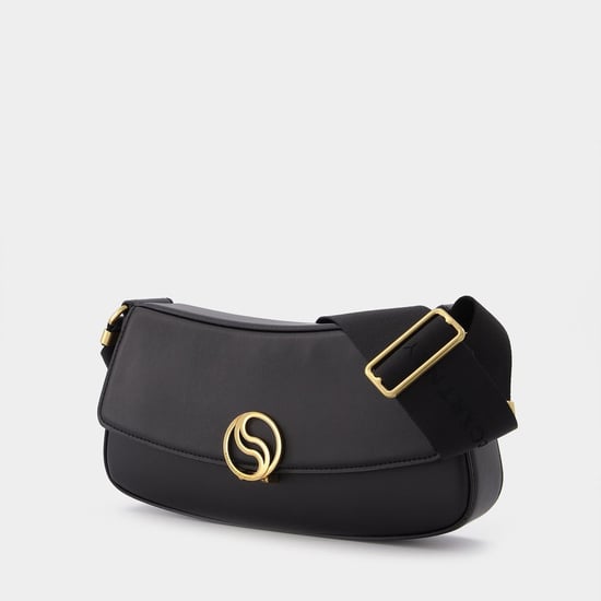S-Wave Small Hobo Bag - Stella Mccartney - Black - Leather Vegan