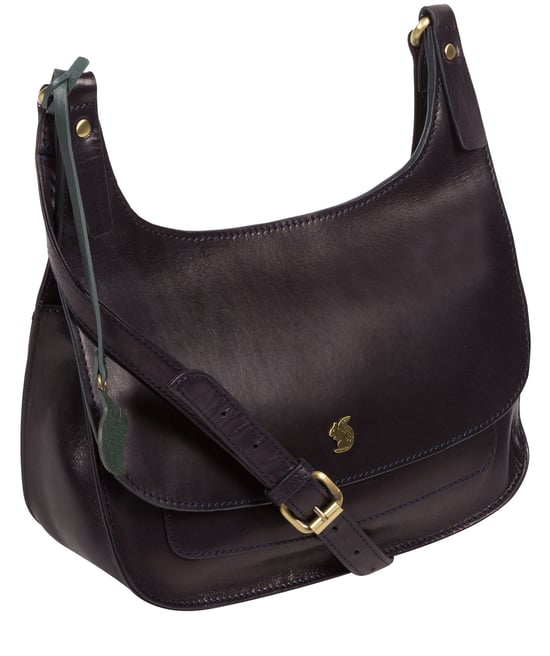 'Ellipse' Navy Leather Cross Body Bag