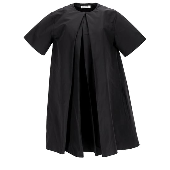 Jil Sander Pleated Mini Dress in Black Cotton - Image 6