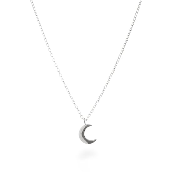 Necklace Luxenter crescent made of 925 sterling silver rhodium plated finish