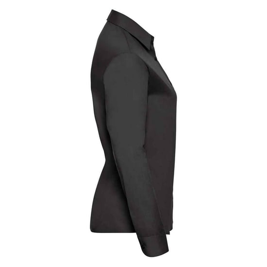 Russell Collection Dames/Dames Poplin Easy-Care Formeel Overhemd Met Lange Mouwen (Zwart) - Image 3