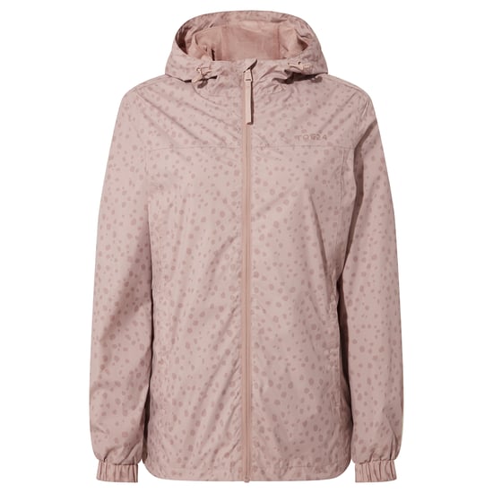 Craven Womens Waterproof Packaway Jacket Faded Pink Dalmation Spot
