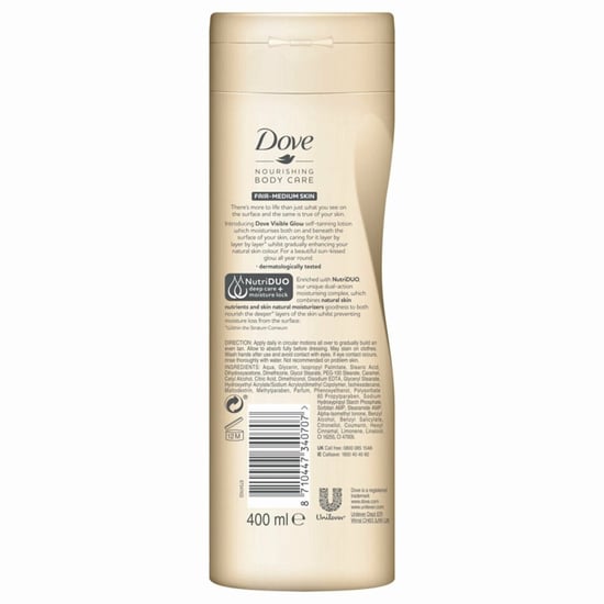 Dove Visible Glow Self Tan Lotion Fair To Medium 400ml - Image 2